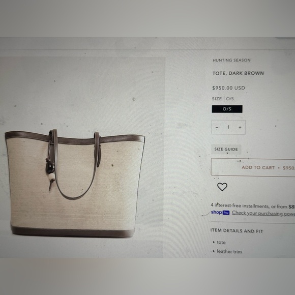 Hunting season tote dark brown NEW - Picture 2 of 7